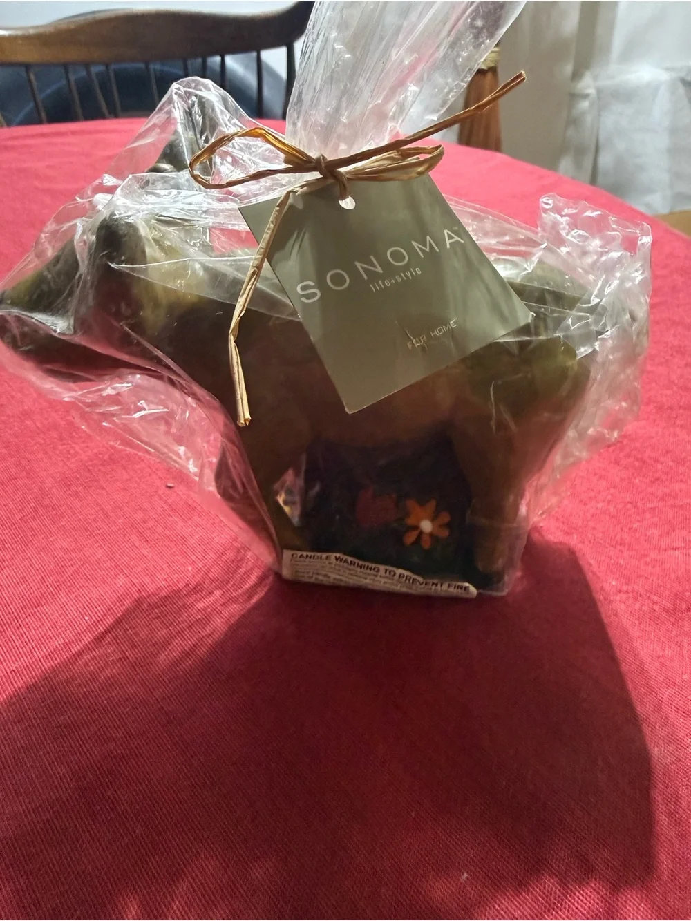 Green Decorative Moose Figurine with Floral Accents